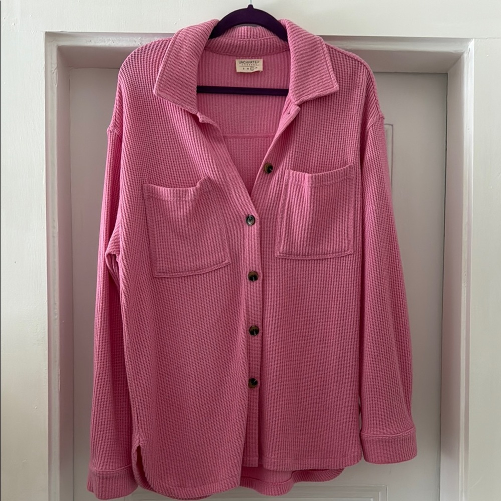 Uncharted Pink Button-Up Women’s Top